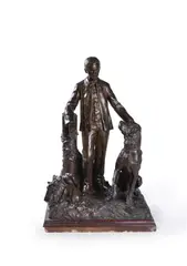 A patinated bronze model of the grave monument by Pierre Vaudrey, bronze, sold May 2020
