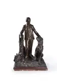 A patinated bronze model of the grave monument by Pierre Vaudrey, bronze, sold May 2020