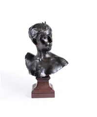 A patinated bronze bust of Diana the Huntress by Jean-Joseph-Alexandre Falguière, bronze, sold May 2020