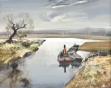 River Bure Oil on canvas board Signed lower left 41 x 51cm (16 x 20 in.) by Rowland Hilder, Oil on canvas board, sold Mar 2020