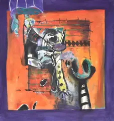Metamorphosis Oil on canvas Signed and dated 1990 verso, titled to the stretcher verso 178 x 165cm (70 x 64¾ in.) by David Armitage, 1990, Oil on canvas, offered Mar 2020