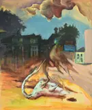 The angelic awards ascended mute and sad for man Oil on canvas 180 x 150cm (70¾ x 59 in.) by Caroline Gorick, Oil on canvas, offered Mar 2020