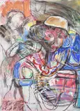 Raphella by Shaul Samira, Mixed media on paper laid to canvas, offered Mar 2020