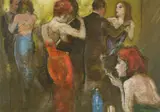 Il Ballo Oil on canvas Signed lower left, titled and numbered 1059 verso 50.5 x 70cm (19¾ x 27½ in.) by Alberto Sughi, Oil on canvas, sold Mar 2020