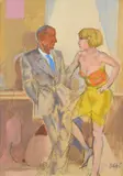 Due Figure, 1998 Tempera on canvas Signed lower right, titled and numbered 995 verso 70 x 50cm (27½ x 19½ in.) by Alberto Sughi, Tempera on canvas, offered Mar 2020