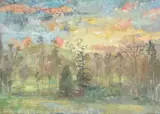Sunset at New Year Oil on board 25 x 35cm (9¾ x 13¾ in.) Exhibited: London, Royal Academy, Summer Exhibition, 1992 by Edmund Fairfax-Lucy, Oil on board, sold Mar 2020