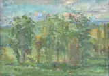 English landscape Oil on canvas board Signed and inscribed with title to frame verso 17 x 25cm (6½ x 9¾ in.) by Edmund Fairfax-Lucy, Oil on canvas board, sold Mar 2020