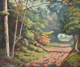 Westonbirt Oil on canvas Signed lower left 24 x 29cm (9¼ x 11¼ in.) by Walter James Steggles, Oil on canvas, sold Mar 2020