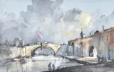 Homage to Guardi Pen by Rowland Hilder, Pen, ink and watercolour, offered Mar 2020