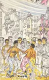 Street Fight, Marseilles Pen by Stephen Tennant, Pen, ink and watercolour, sold Mar 2020