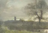 Cathedral landscape Watercolour Signed and dated 1915 lower right 25 x 36cm (9¾ x 14 in.) by Albert Goodwin, 1915, Watercolour, offered Mar 2020