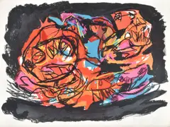 Composition by Karel Appel, Lithograph printed in colours, sold Mar 2020