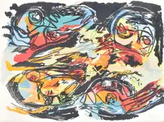 Composition by Karel Appel, Lithograph printed in colours, sold Mar 2020