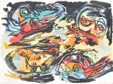 Composition by Karel Appel, Lithograph printed in colours, sold Mar 2020