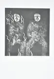 Corpses On Fire from 'Illustrations for Six Fairy Tales from the Bro by David Hockney, Etching with drypoint and aquatint, sold Mar 2020