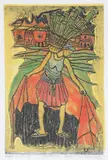 Gwari III Deep etching printed in colours, 1994 Signed in pencil, inscribed, dated 1994 and numbered 8/10 Plate: 30.2 x 20.2cm (11¾ x 7¾ in.) by Tayo Tekovi Quaye, 1994, etching, offered Mar 2020