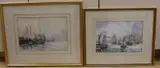 Tower Bridge, 23 x 34cm and an Albert Strange watercolour of Fishing boats, 25 x 36cm by Albert Smith, watercolour, sold Nov 2021