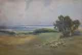 My boyhood haunt' (View of Shoreham from Lancing Clump) by Clement Lambert, watercolour, sold Nov 2021