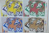 Tiger with compliments by Janet Skea, watercolour, sold Nov 2021