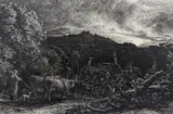 The Herdsman, c.1858, plate 19 x 26cm by Samuel Palmer, etching, sold Nov 2021
