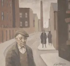 Marsh Fold Lane, Bolton by Roger Hampson, 1978, oil on board, sold Nov 2021