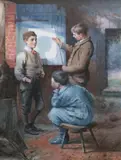 The Portrait by Louis Fairfax Muckley, 1888, watercolour, sold Nov 2021