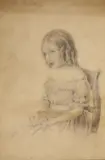 Portrait of Caroline Chase Powell, label verso, 26 x 18cm by Miss Laurie, pencil on paper, offered Nov 2021