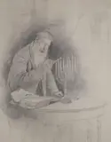 Chanukah by Charles Spencelayh, 1924, pencil, sold Nov 2021
