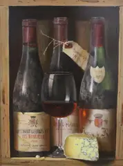 Nuits St Georges, Clos de la Roche by Raymond Campbell, oil on board, sold Nov 2021
