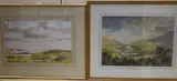Lough Corrib, Galway' and 'Kilarney Lakes by John Worsley, watercolor, sold Nov 2021