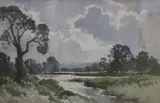 Silvery Afternoon, Barcombe by Edwin Harris, watercolour, sold Nov 2021