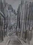 Paris, Left Bank by Jacob Epstein, pencil, sold Nov 2021