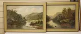 Scottish river landscapes by L. Richards, oil, sold Nov 2021