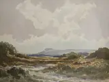 Chanctonbury from Wiggenholt Common by Edwin Harris, watercolour, sold Nov 2021