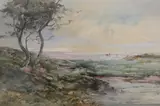 Coastal scene by Thomas Marjoribanks Hay, watercolour, offered Nov 2021
