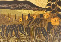 Poppies and Downs by Robert Tavener, pencil, sold Nov 2021