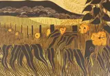 Poppies and Downs by Robert Tavener, pencil, sold Nov 2021