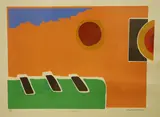 Beach by Raymond Fawcett, 1973, print, sold Nov 2021