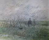 Child anglers, initialled, 51 x 61cm, unframed by Eleanor Bellingham-Smith, oil on canvas, sold Nov 2021