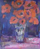 Poppies, 1991 by Jane Soeder, oil on board, sold Nov 2021