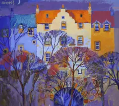 The Village Bridge by George Birrell, oil on board, sold Nov 2021