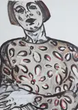 Breezy Girl' 1988, inscribed verso, 60 x 45cm by Dorothy Black, mixed media, sold Nov 2021