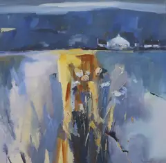 Farm Road, Mull by Mary Davidson, mixed media, sold Nov 2021