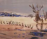 Whistling Shellduck III by Niamh Collins, oil on paper, sold Nov 2021