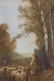 A Forest Glade, Autumn by Frederick Hines, watercolour, sold Nov 2021