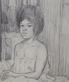 Portrait of a black girl by Clifford Eric Martin Hall, pencil, offered Nov 2021