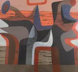 Red Dreamscape by Linda and Peter Green Obe Re, 2015, print, sold Nov 2021