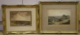 Moonlight and Landscape with cattle by Thomas Collier, watercolor, sold Oct 2021