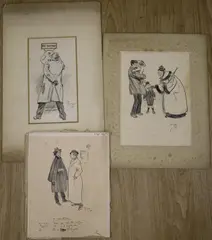 The New Play 1902 by Phil May, ink, sold Oct 2021