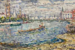 Westminster, Summer by Frank Budgen, oil on board, sold Oct 2021
